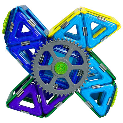 STEM การศึกษา สีสันหลากหลาย ตะเบียนแม่เหล็ก ชุดอาคาร ของเล่นบล็อกทรงบูเมอเรง